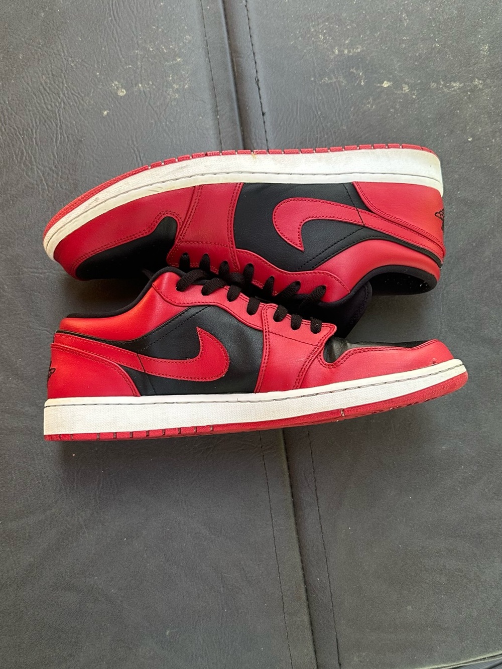 Nike Red and Black Low Jordan’s 1